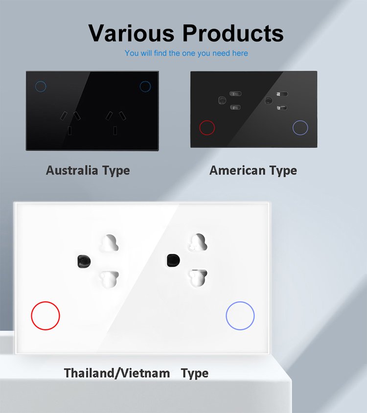 Enchufe Inteligente WIFI Doble Socket en Vidrio para empotrar – Hi Bots