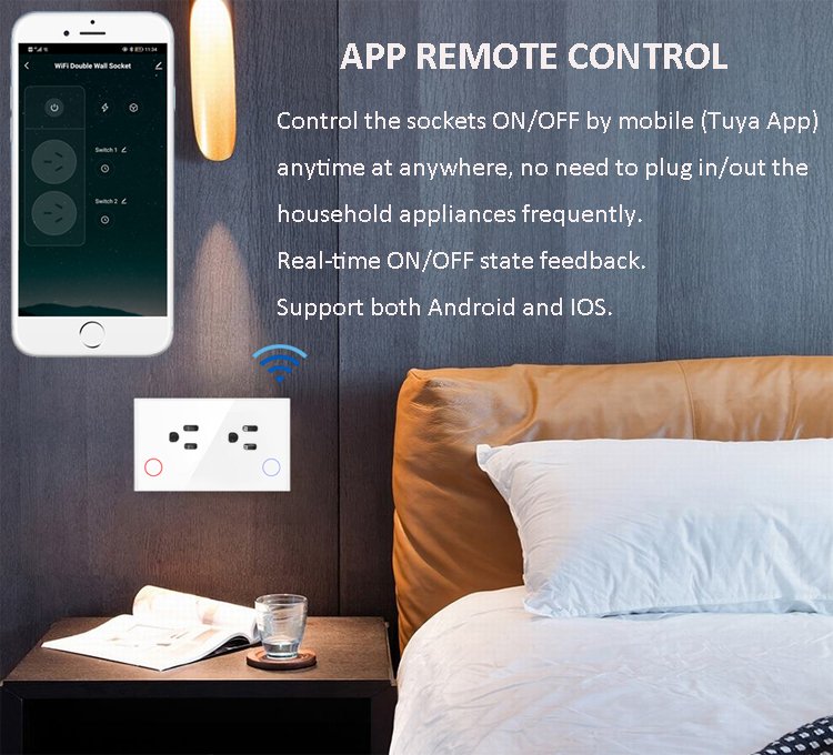 Enchufe Inteligente WIFI Doble Socket en Vidrio para empotrar – Hi Bots